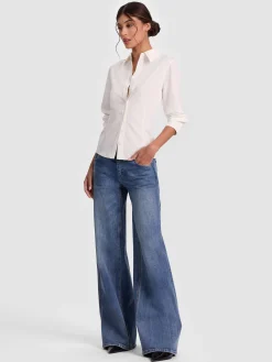 AMELIA BUTTON DOWN WITH LACE UP BACK