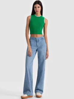 ARACELI TWO TONE CASHMERE TANK
