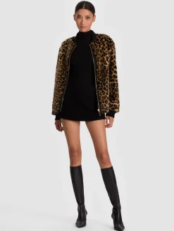 BECKY REVERSIBLE FAUX FUR BOMBER JACKET