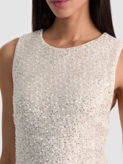 CADE EMBELLISHED TWEED MINI DRESS