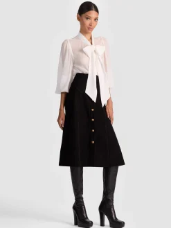 CALICA SUEDE MIDI SKIRT