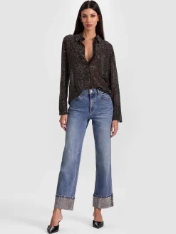 CHIC EMBELLISHED ANKLE JEAN