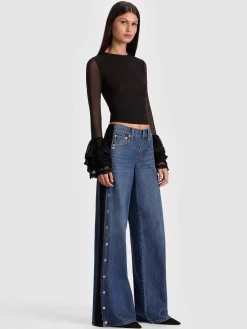 DELAINA TOP WITH RUFFLE CUFF