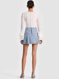 DELAINA TOP WITH RUFFLE CUFF