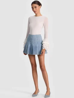 DELAINA TOP WITH RUFFLE CUFF