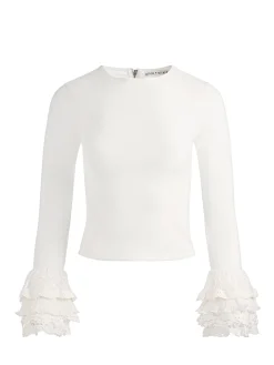 DELAINA TOP WITH RUFFLE CUFF