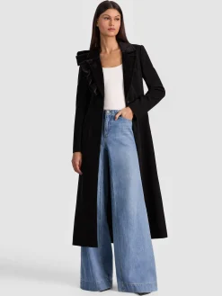 FAIE SLIM RUFFLE MAXI BLAZER