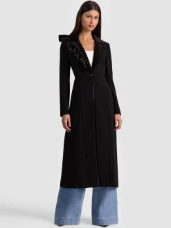 FAIE SLIM RUFFLE MAXI BLAZER