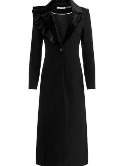 FAIE SLIM RUFFLE MAXI BLAZER