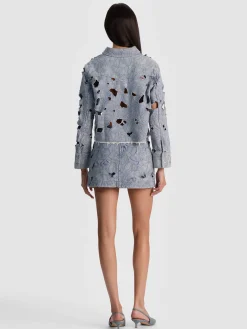 FINELY LASER-CUT DENIM SHIRT