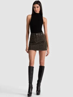 JOSS EMBELLISHED DENIM SKIRT