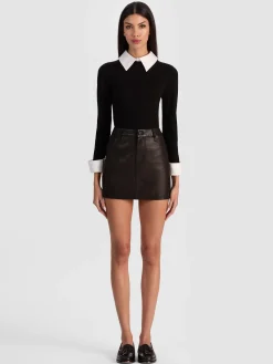 JOSS LEATHER MINI SKIRT