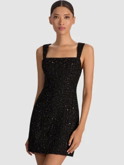 KERIA EMBELLISHED TWEED MINI DRESS