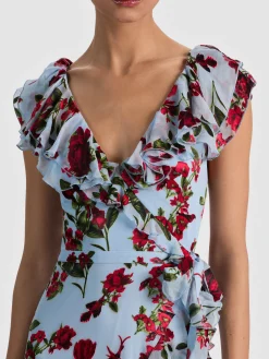 KRISTEN RUFFLE WRAP MAXI DRESS