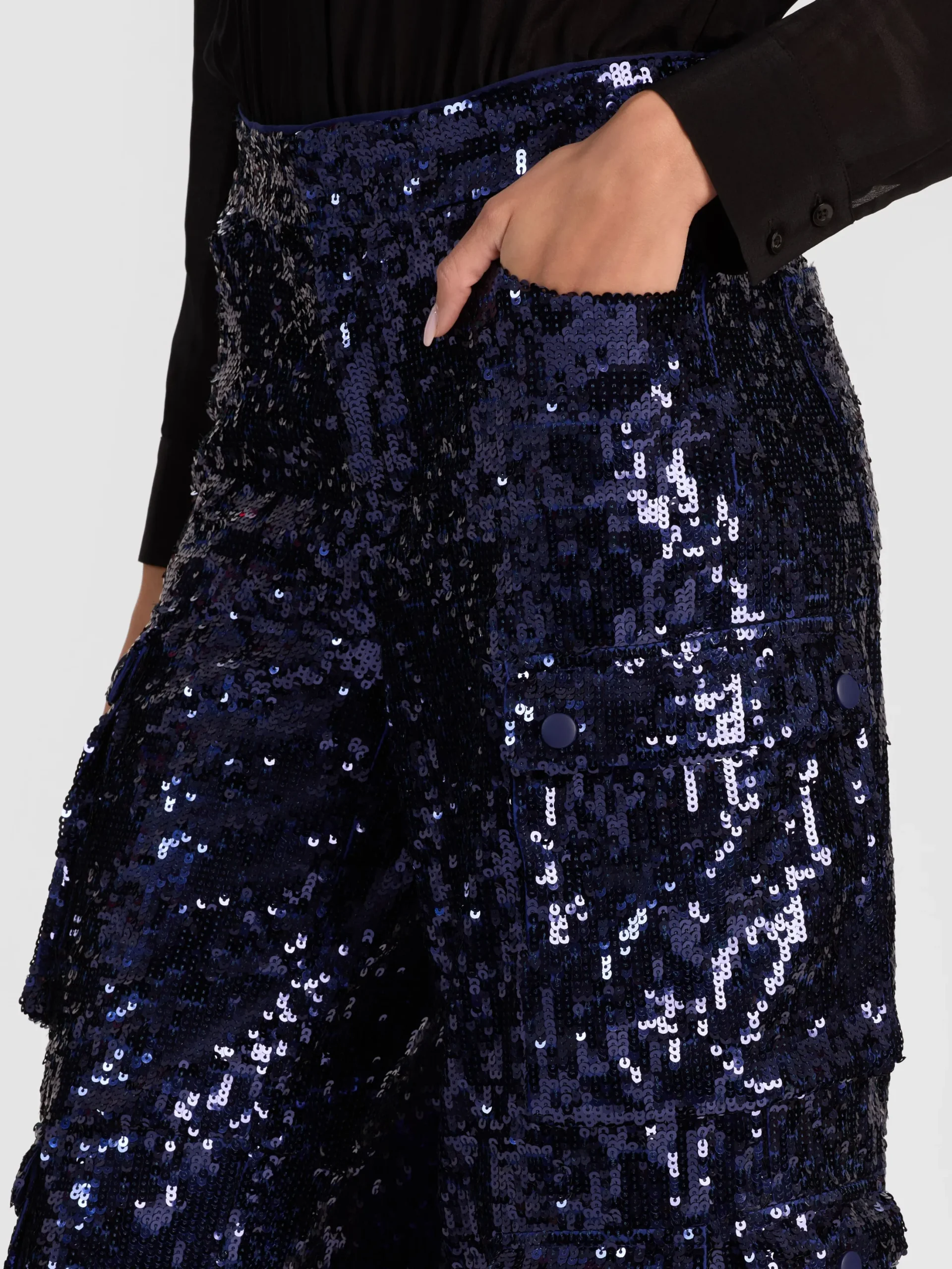OLYMPIA SEQUIN CARGO PANT
