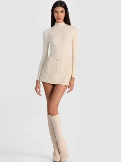 RUBI EMBELLISHED TWEED MINI SKIRT