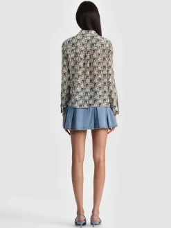 WILLA STACEFACE SILK BLOUSE